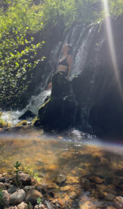 Retreat with waterfall in nature